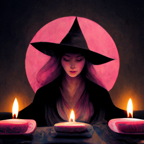 AI art of witch with candles