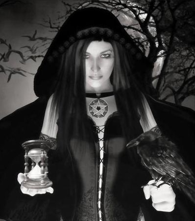 witch holding crow