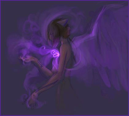 Fairy Elf surrounded by smoke