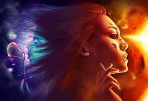 woman smoking