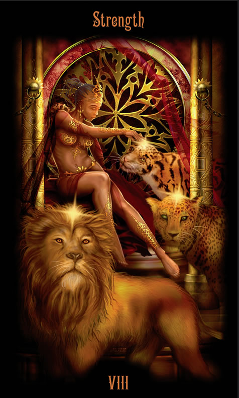 Strength Tarot Card - Legacy of the Divine tarot deck by Ciro Marchetti 