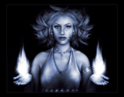 woman holding fire