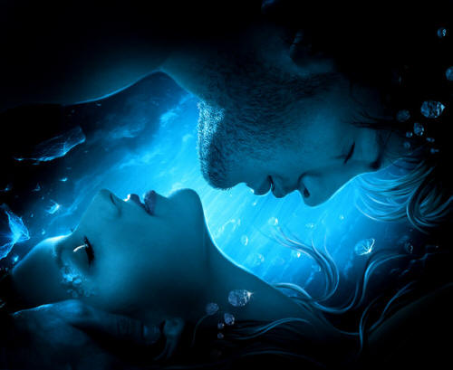 man and woman in love