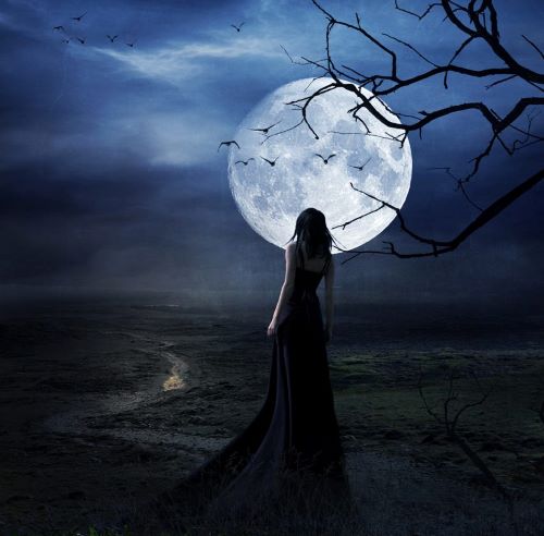 full moon woman